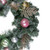 24" Unlit Pre-Decorated Pink and Gold Ornaments Frosted Artificial Christmas Wreath - IMAGE 2