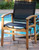36" Brown and Black Fortuna Teak Patio Armchair with Sling - IMAGE 3