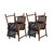 4-Piece Brown and Black Bahamas Eucalyptus Patio Armchair Set 37" - IMAGE 1