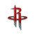 3" Red and Gray NBA Houston Rockets 3D Emblem - IMAGE 1
