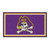 3' x 5' Purple and White NCAA East Carolina Pirates Rectangular Plush Area Throw Rug - IMAGE 1