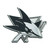 3" Stainless Steel and Black NHL San Jose Sharks 3D Emblem - IMAGE 1