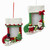 Christmas Stockings Picture Frame Hanging Ornaments - 4" - Red and Green - Set of 12 - IMAGE 1