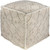 18" Beige and Ivory Pouf Ottoman with Piping Edge - IMAGE 1