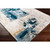 9'3" x 12'3" Distressed Finish Denim Blue and Beige Rectangular Machine Woven Area Throw Rug