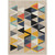 5.25' x 7.25' Mustard Yellow and Black Abstract Patterned Rectangular Throw Rug - IMAGE 1