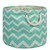16" Aqua Green and White Chevron Round Large Bin with Rope Handle - IMAGE 1