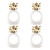 Set of 4 White and Gold Pineapple Napkin Rings 3.25" - IMAGE 1