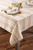 120" Cream White and Brown Metallic Plaid Rectangular Tablecloth - IMAGE 2