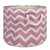 16" Pink and White Chevron Round Large Bin with Rope Handle - IMAGE 1