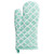 Set of 2 Aqua Green and White Lattice Oven Mitt 13"