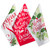 Set of 3 White and Red Holly Printed Rectangular Dishtowels 28" - IMAGE 1