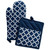 Lattice Potholder and Oven Mitt - 13" - Nautical Blue and White - Set of 2 - IMAGE 1