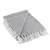 Gray and White Striped Knitted Fringed Throw Blanket 50" x 60" - IMAGE 1