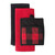 Cotton Kitchen Towels and Checkered Potholder - 28" - Black and Red - Set of 3 - IMAGE 1