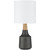 17.5" Contemporary Black Hand Finished Table Lamp with White Linen Shade - IMAGE 1