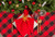 Buffalo Check Rectangular Cotton Christmas Tablecloth -  104" - Black and Red