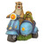 10.5" Squirrel and Turtle on Motorcycle Outdoor Garden Statue - IMAGE 2
