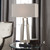 32” Silver Mid-Century Modern Table Lamp with Matching White Lamp Shade - IMAGE 2