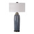 34" Vicente Slate Blue Table Lamp with White Linen Drum Shade - IMAGE 1