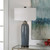 34" Vicente Slate Blue Table Lamp with White Linen Drum Shade - IMAGE 2