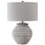Distressed Ceramic Table Lamp - 26" - Cream and Gray - IMAGE 1