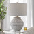 Distressed Ceramic Table Lamp - 26" - Cream and Gray - IMAGE 3