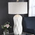 Glossy Embossed Geometric Table Lamp with White Drum Shade - 30.75" - White - IMAGE 2