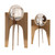 Set of 2 Crystal Balls With Copper Metal Base 15" - IMAGE 1