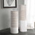 Set of 2 White Ribbed Ceramic Vases 18" - IMAGE 2
