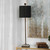 Antique Finish Table Lamp with Drum Shade - 34" - Black and Bronze Tone - IMAGE 3