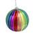 Multi-Colored Striped Glass 2-Finish Christmas Ball Ornament 4" (100mm) - IMAGE 1