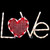 Lighted "Love" with Heart Valentine's Day Window Silhouette - 17" - White and Red - IMAGE 1