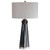 31" Contemporary Black and Silver Ceramic Table Lamp with Beige Hardback Drum Shade - IMAGE 2