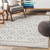 6'7” x 9' Diamond Patterned Light Gray and White Synthetic Area Throw Rug - IMAGE 2