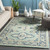 5' x 7.5' Traditional Style Blue and Beige Rectangular Area Throw Rug - IMAGE 2