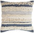 20"  Navy Blue and Cream Striped Pattern Square Throw Pillow - Down Filled - IMAGE 1