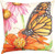 Orange and Pink Butterfly Meadow Decorative Square Throw Pillow 18" - IMAGE 1