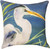 18" Blue and White Contemporary Heron Square Throw Pillow - IMAGE 1