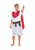 White and Red Little Caesar Roman Boys Toga Halloween Children's Costume - 4-6 Years - IMAGE 2