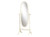 59" White and Clear Contemporary Wooden Framed Oval Floor Mirror - IMAGE 1