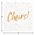 Club Pack of 288 White and Gold Foil 3-Ply "Cheers!" Printed Beverage Napkins 10" - IMAGE 4