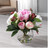 10" Artificial Peony Bouquet Arrangement in Glass Vase - IMAGE 3