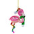 4.25" Pink Flamingo with Rainbow Hat Glass Christmas Ornament - IMAGE 3