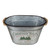 11" Silver Oval Christmas Tree Bucket With Jute Rope - IMAGE 1