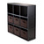 7-Piece Wainscoting Panel Shelf 3 x 3 Cube with Foldable Baskets - 40"- Black - IMAGE 2