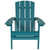 35" Turquoise Blue Cottage Outdoor Furniture Patio Adirondack Lounger Chair - IMAGE 4