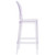 46.5" Clear Transparent Contemporary Ghost Outdoor Barstool with Oval Back - IMAGE 2