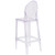 46.5" Clear Transparent Contemporary Ghost Outdoor Barstool with Oval Back - IMAGE 3