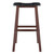 Wooden Stool with Leather Seat Stool - 29.5" - Black - IMAGE 2